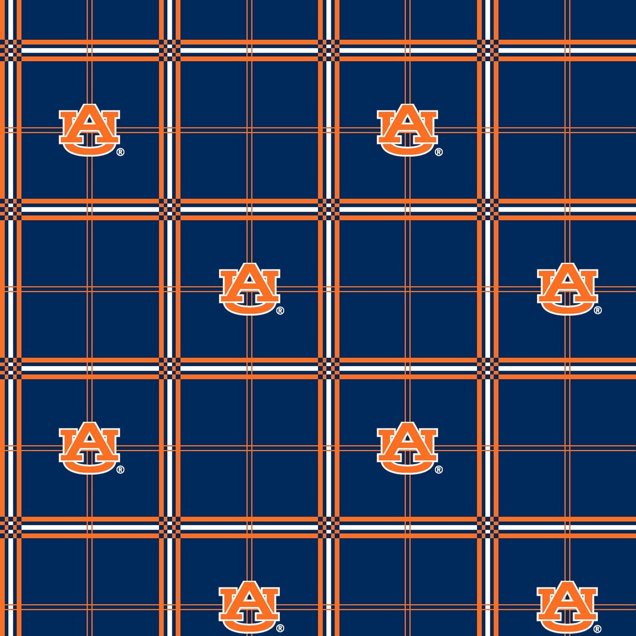 Sykel Enterprises-Auburn University Flannel Fabric-Auburn Tigers Plaid Cotton Flannel Fabric